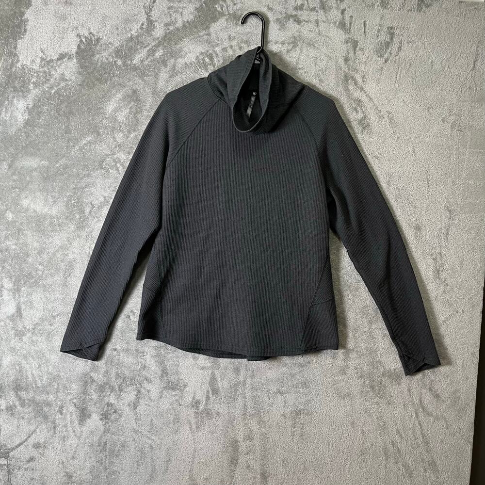 Kuhl Petra Turtleneck Long Sleeve Shirt Charcoal Gray Size‎ Large Waffle Knit